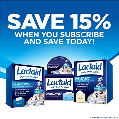 Lactaid Fast Act Intolerance Chewable Tablet Vanilla Flavor 60 ct