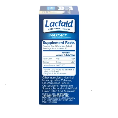 Lactaid Fast Act Lactose Relief Chewables - Vanilla - 32pk