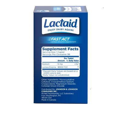 Lactaid Fast Act Caplet - 96ct